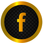 gold and black Facebook icon