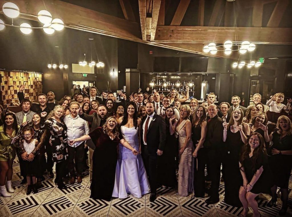 Group shot of Ashley, Bruce, and all their wedding guests before we start dancing.