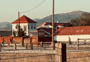 A picture from the highway of the Guyton Ranch wedding venue.