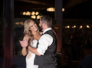 The new Mr. and Mrs. Butler sharing their first dance